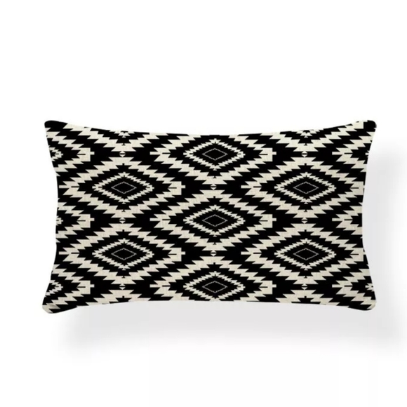 Other - 💙LAST 1💙Black & Beige Geometric Pillowcase (#9)